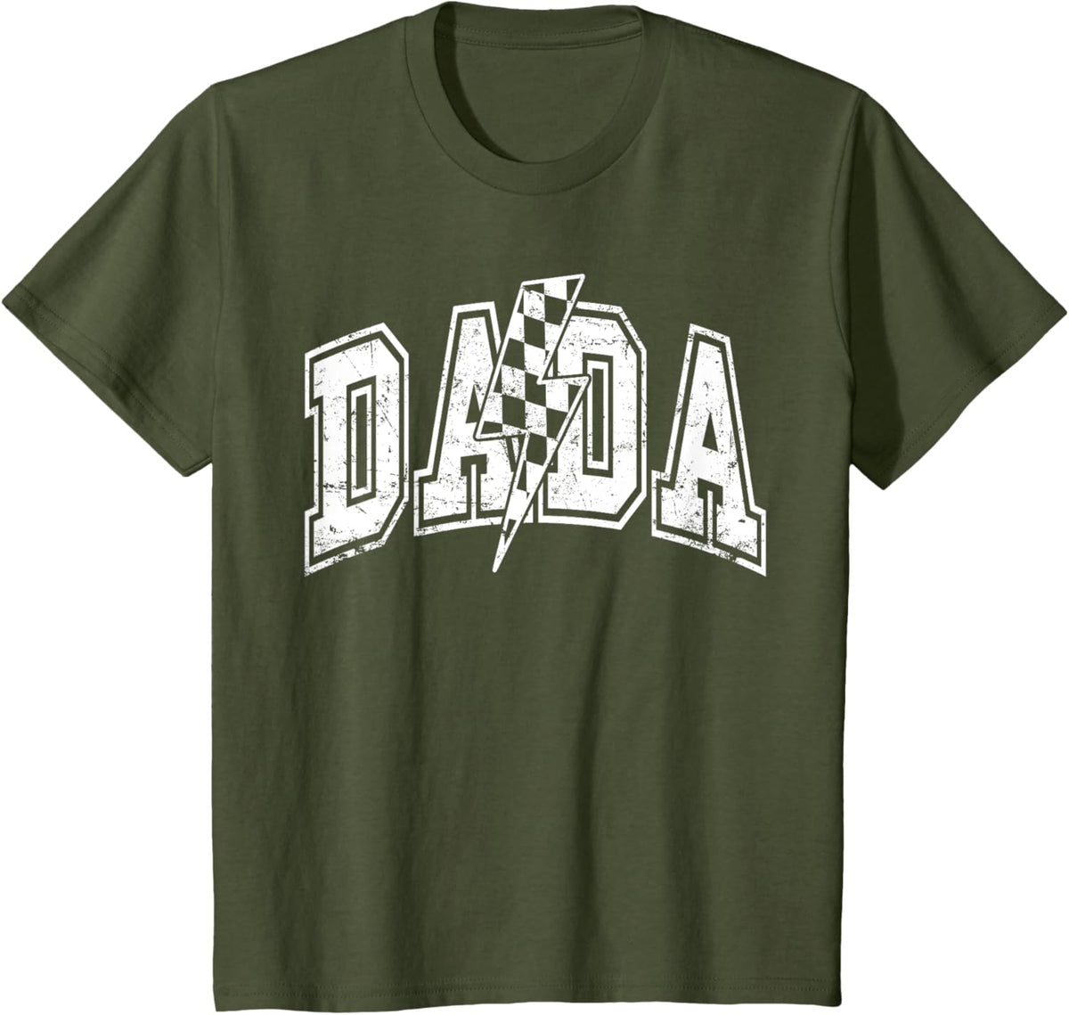 Dada Lightning Bolt Checkered Varsity Dad Men Father&#39;s Day