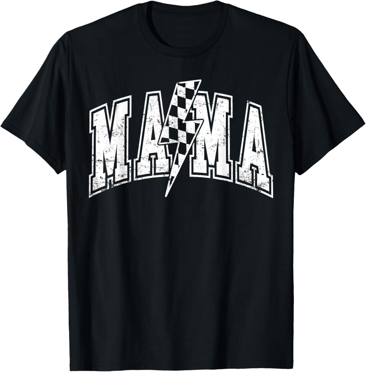 Mama Lightning Bolt Checkered Varsity Mom Women Mother&#39;s Day Mother Shirt