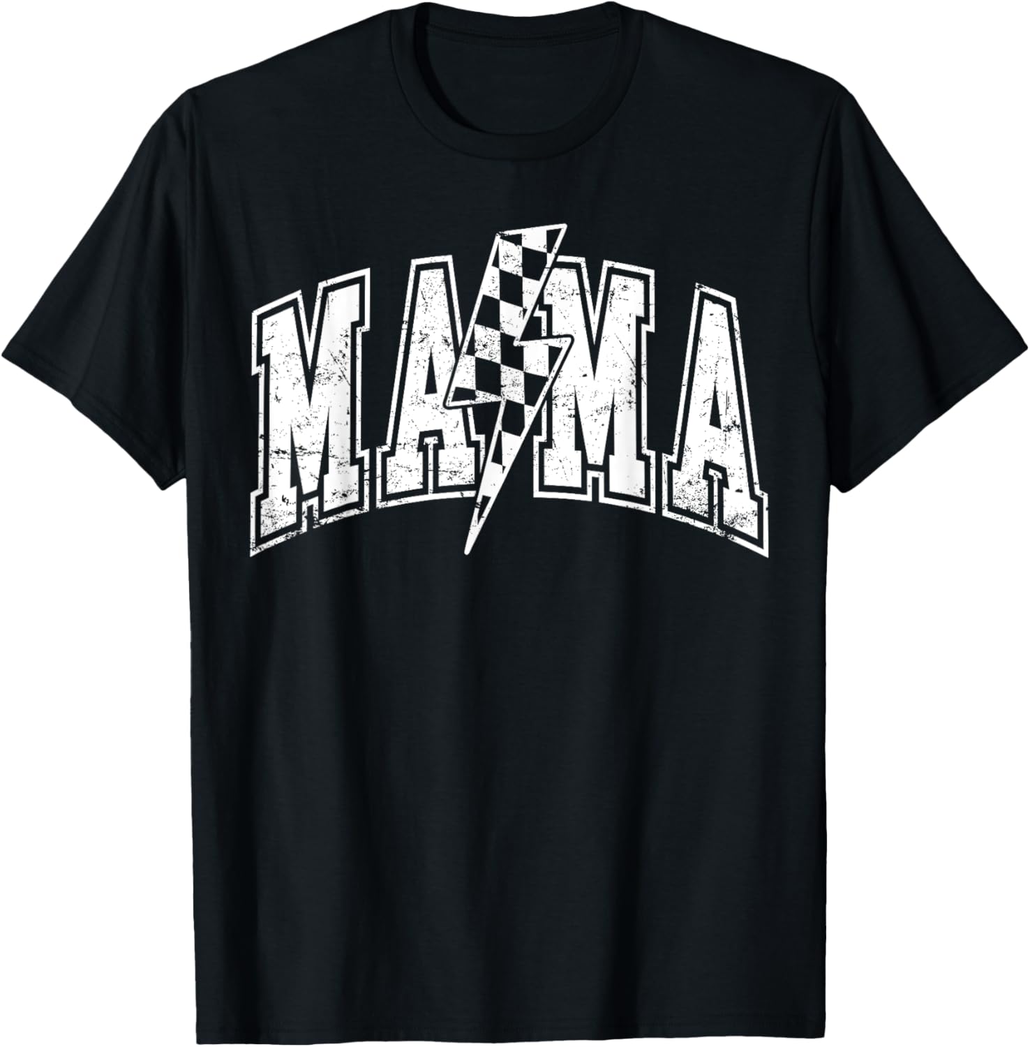 Mama Lightning Bolt Checkered Varsity Mom Women Mother's Day Mother Shirt