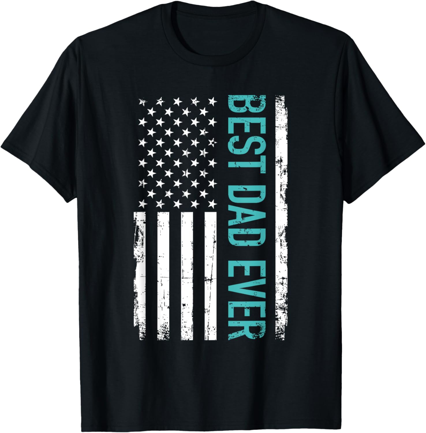 Father's day Best dad ever with US american flag Short Sleeve
