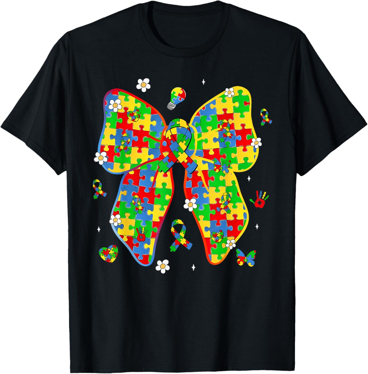 Autism Awareness Coquette Bow Puzzle Bow Women Kids Girl Boy