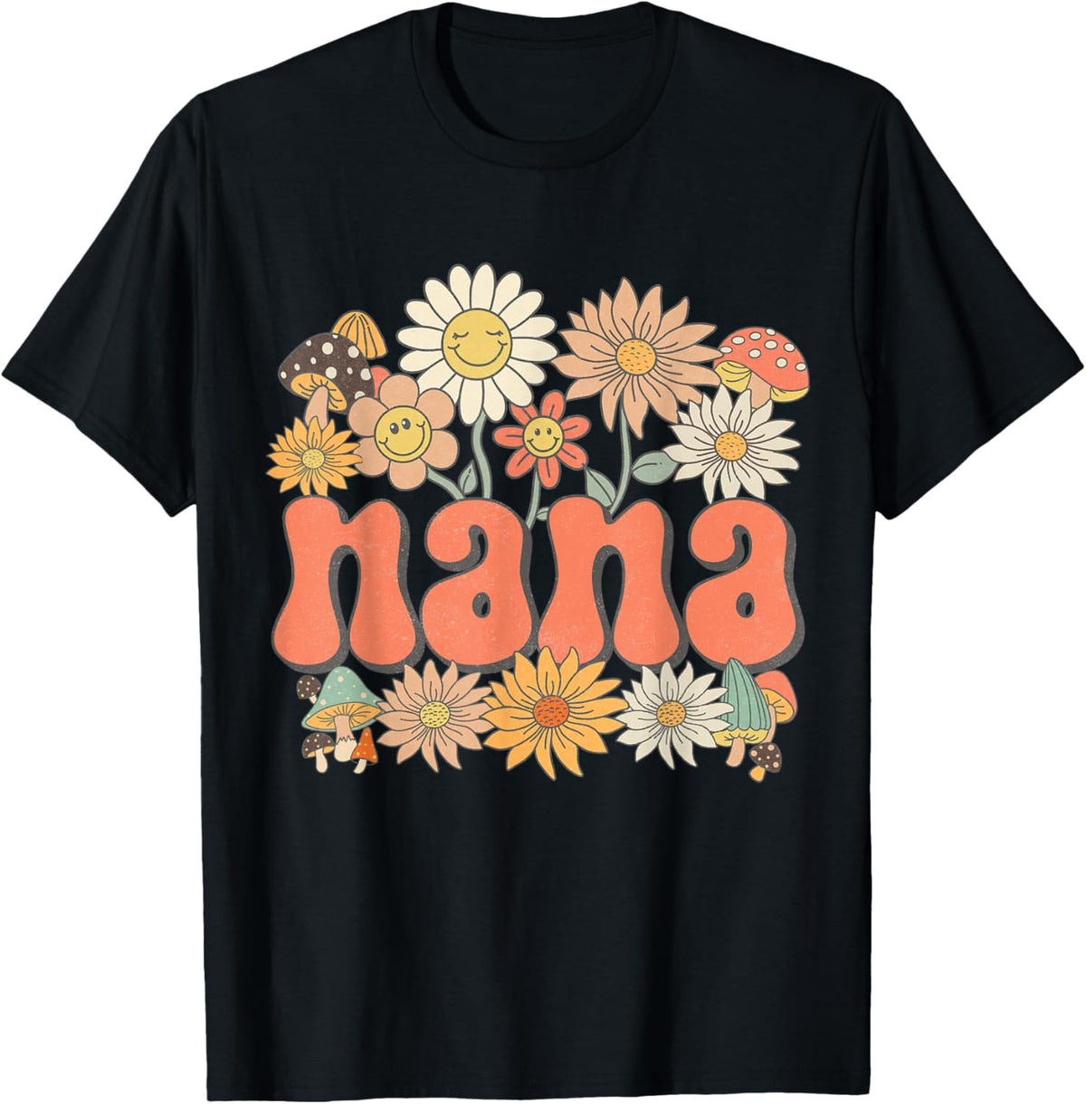 Groovy Nana Floral Hippie Retro Daisy Flower Mother&#39;s Day