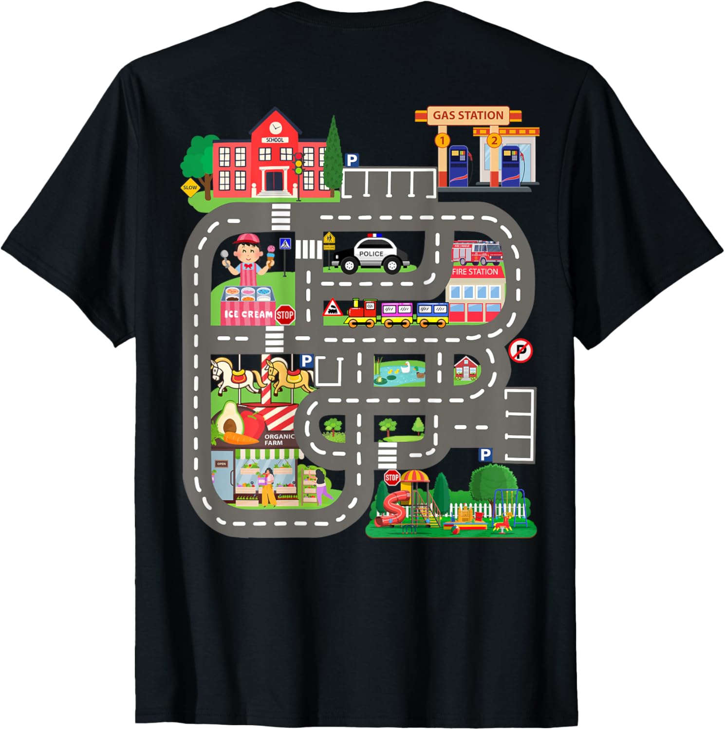 Kids Play Cars on Dad's Back Funny Father's Day Race Track