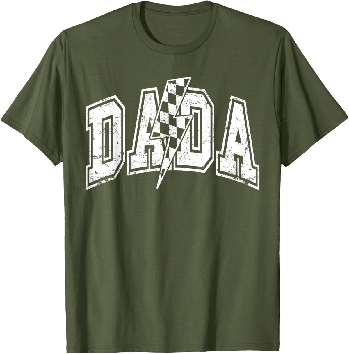 Dada Lightning Bolt Checkered Varsity Dad Men Father&#39;s Day