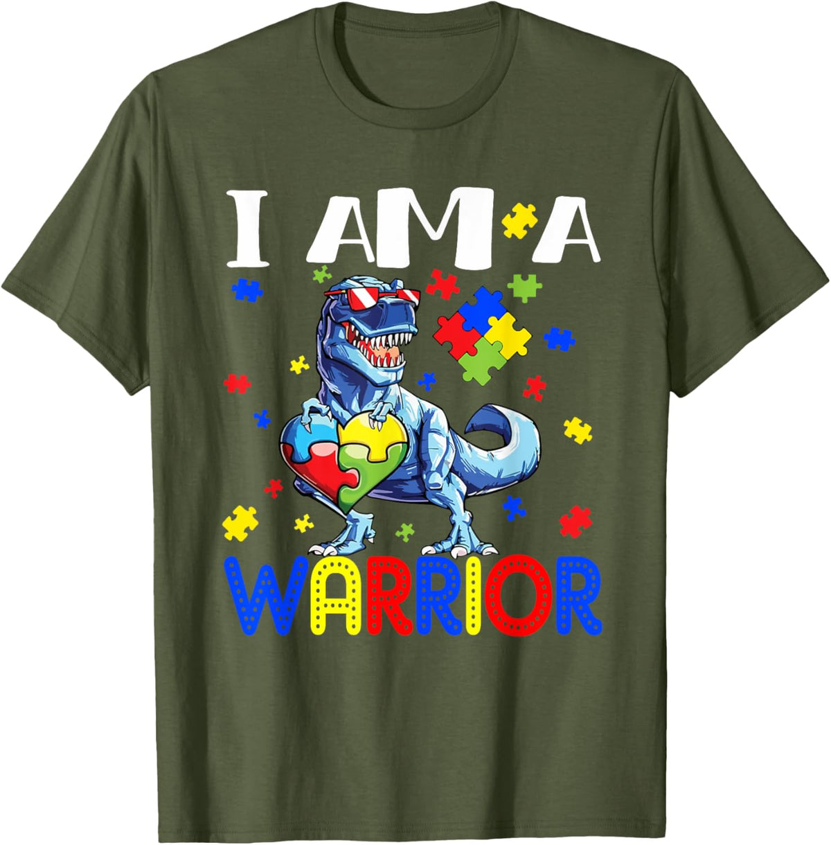I Am A Warrior Autism Boys Family Dinosaur Autism Awareness