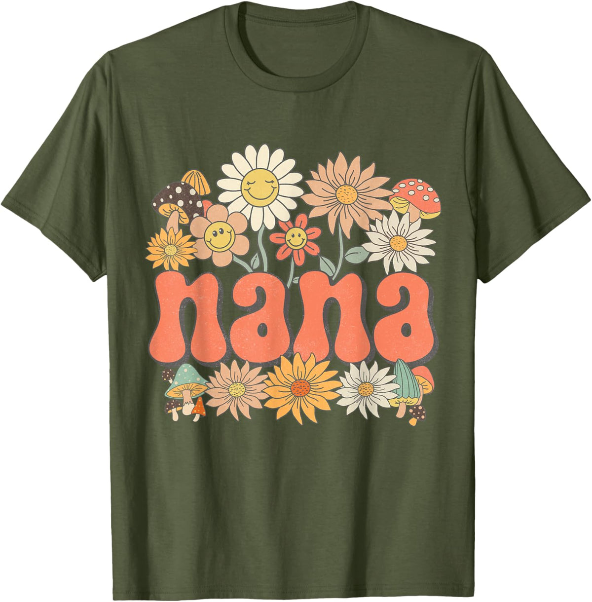 Groovy Nana Floral Hippie Retro Daisy Flower Mother&#39;s Day