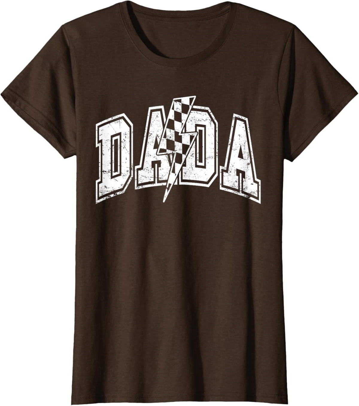 Dada Lightning Bolt Checkered Varsity Dad Men Father&#39;s Day