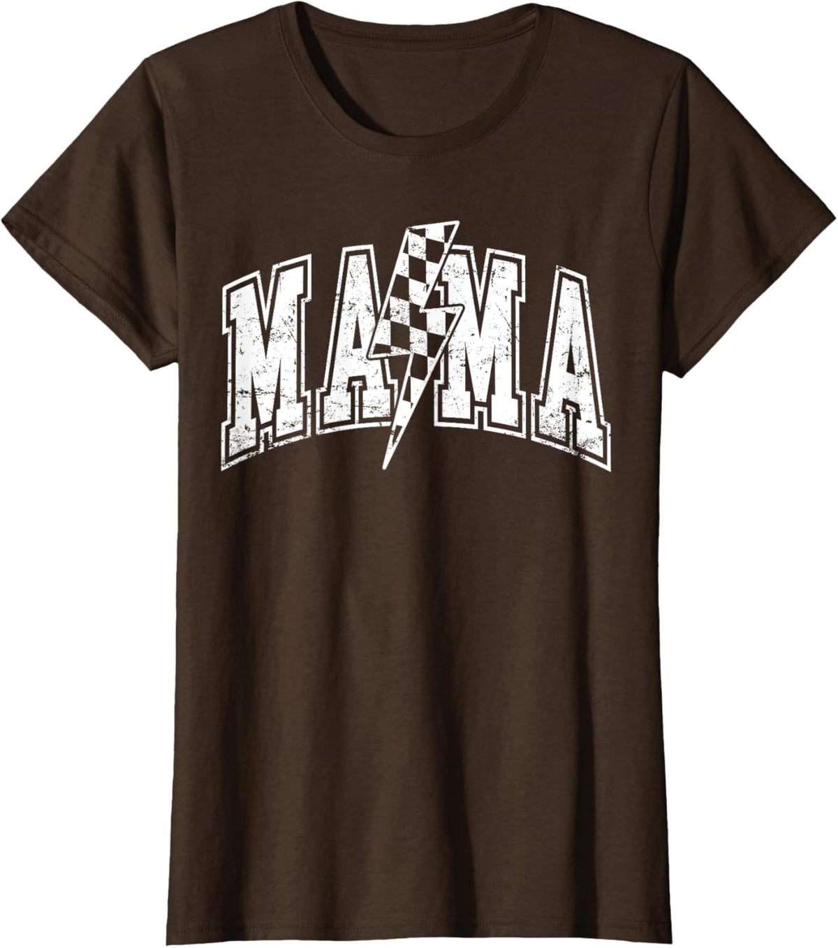 Mama Lightning Bolt Checkered Varsity Mom Women Mother&#39;s Day Mother Shirt