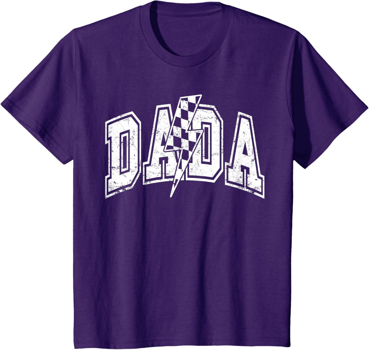 Dada Lightning Bolt Checkered Varsity Dad Men Father&#39;s Day