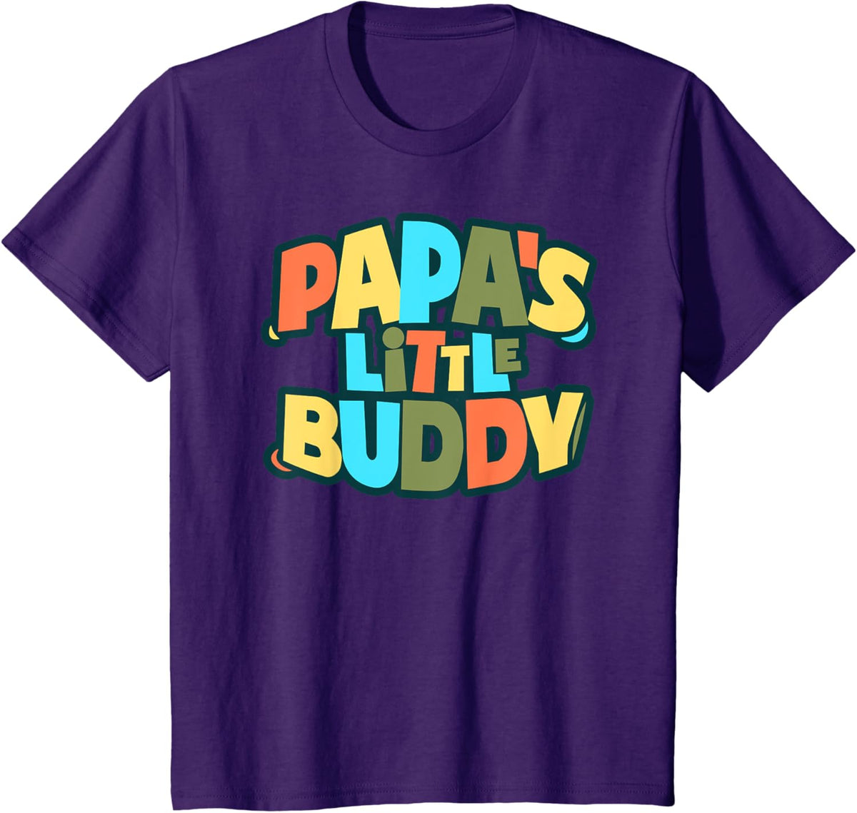 Kids Papa&#39;s Little Buddy Shirt Cute Toddlers Fathers Day Outfit