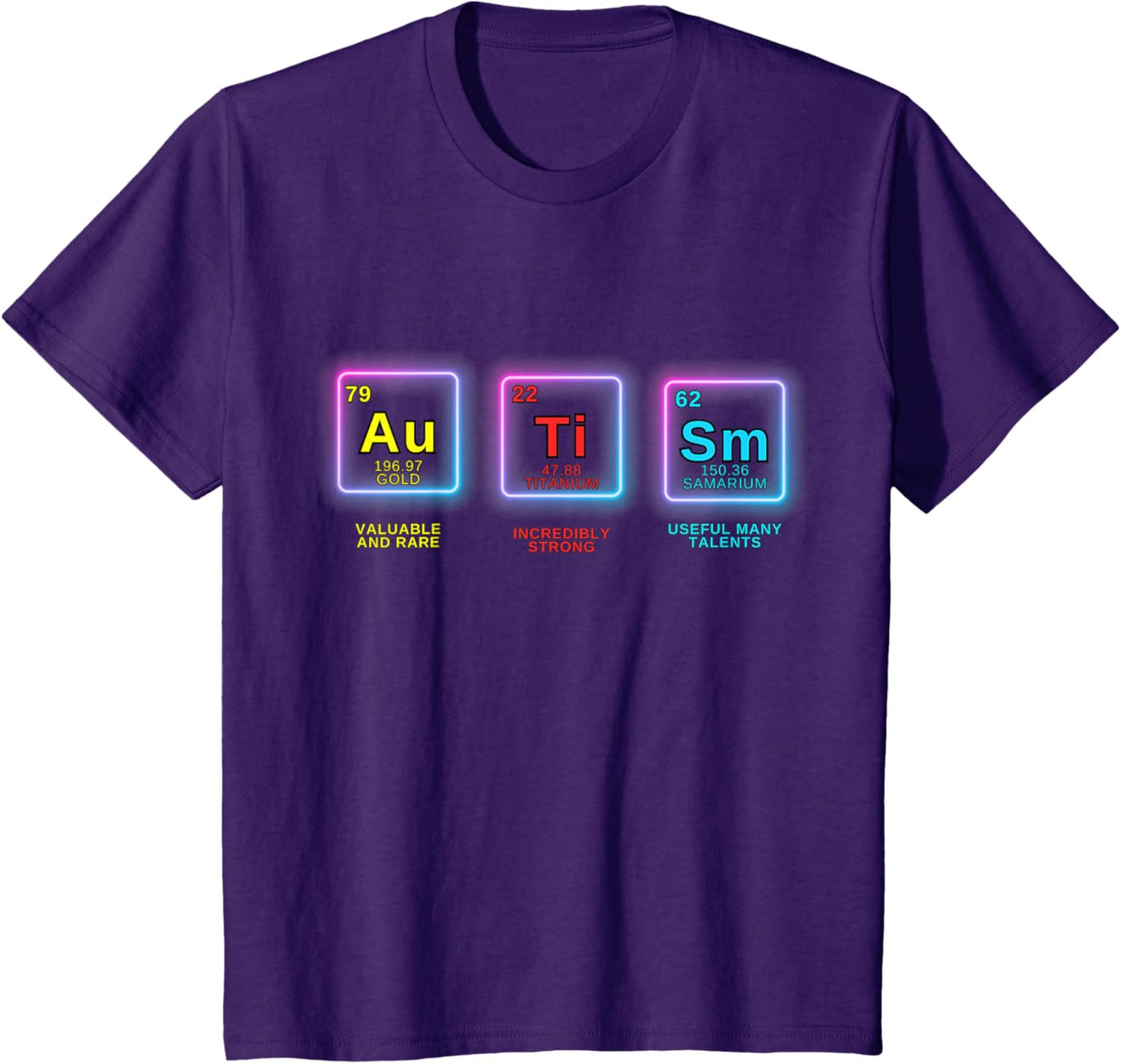 Autism Awareness Kids Women Men Elements Periodic Table ASD