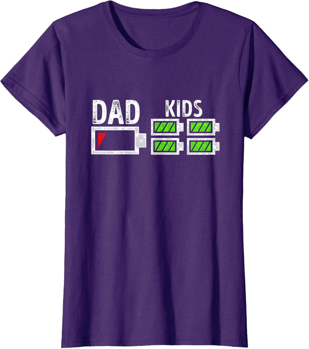 Dad of Four Low Battery Funny Father of 4 Kids Dad