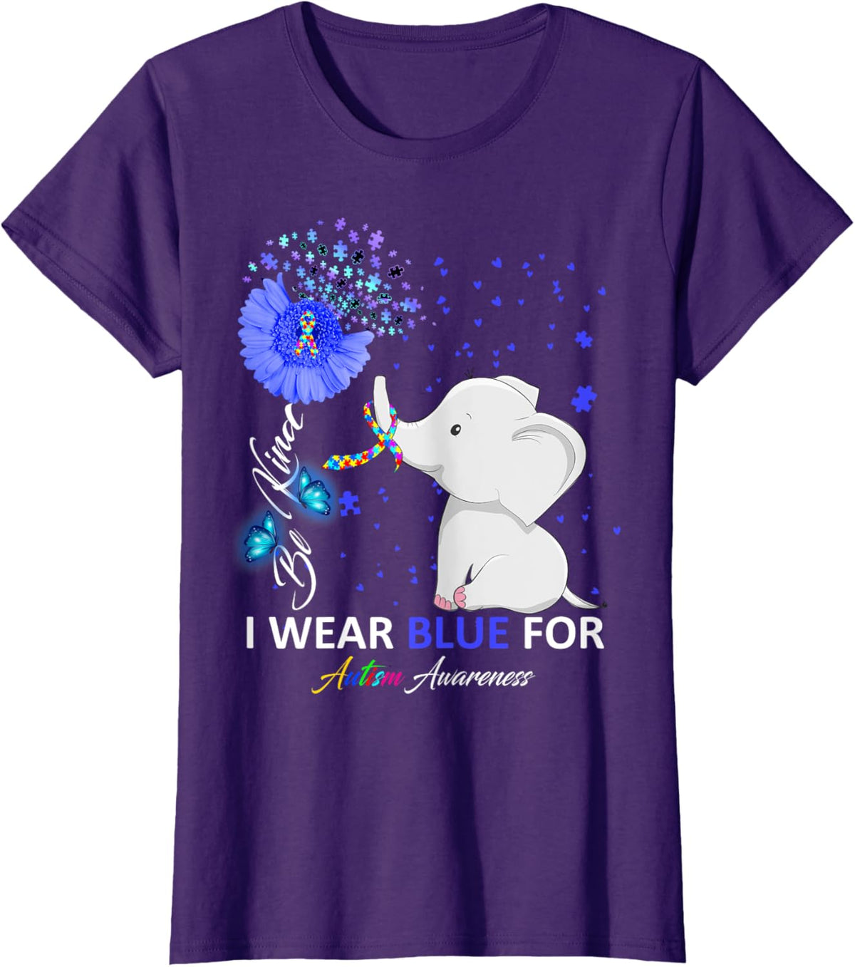 I Wear Blue Autism Awareness - Elephant Autism Awareness