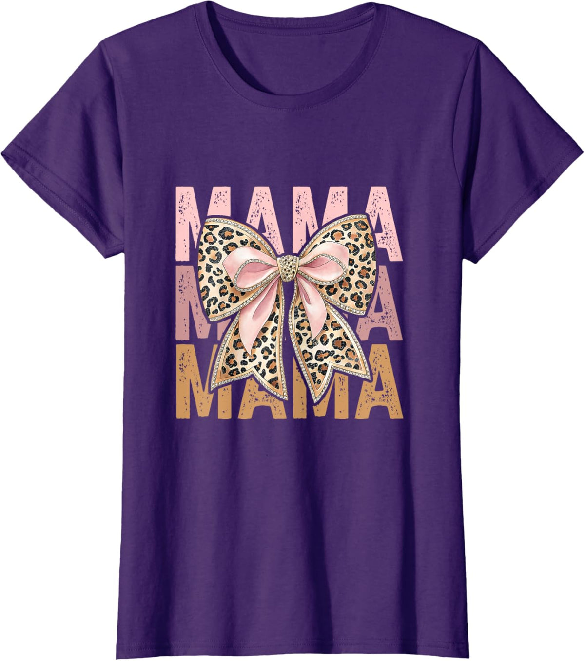 Retro Leopard Mama,Cute Mom Retro Coquette Bow Mother&#39;s Day