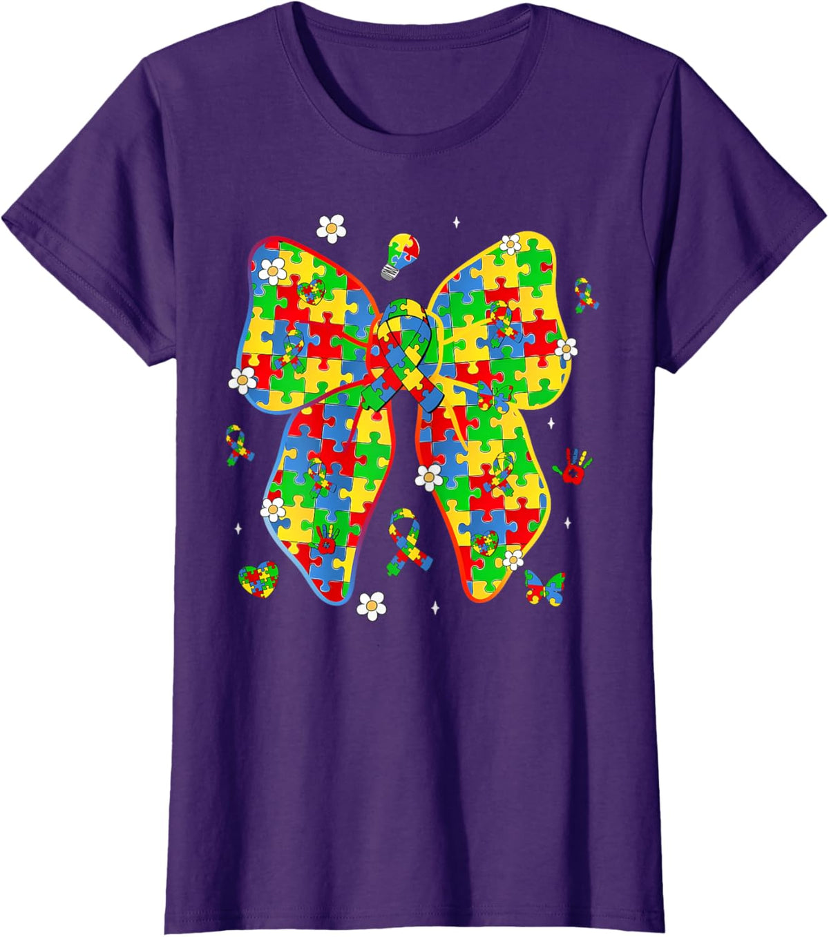 Autism Awareness Coquette Bow Puzzle Bow Women Kids Girl Boy