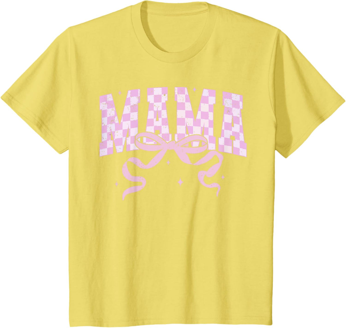 Retro Checkered Mama Coquette Mother&#39;s Day Pink Bow