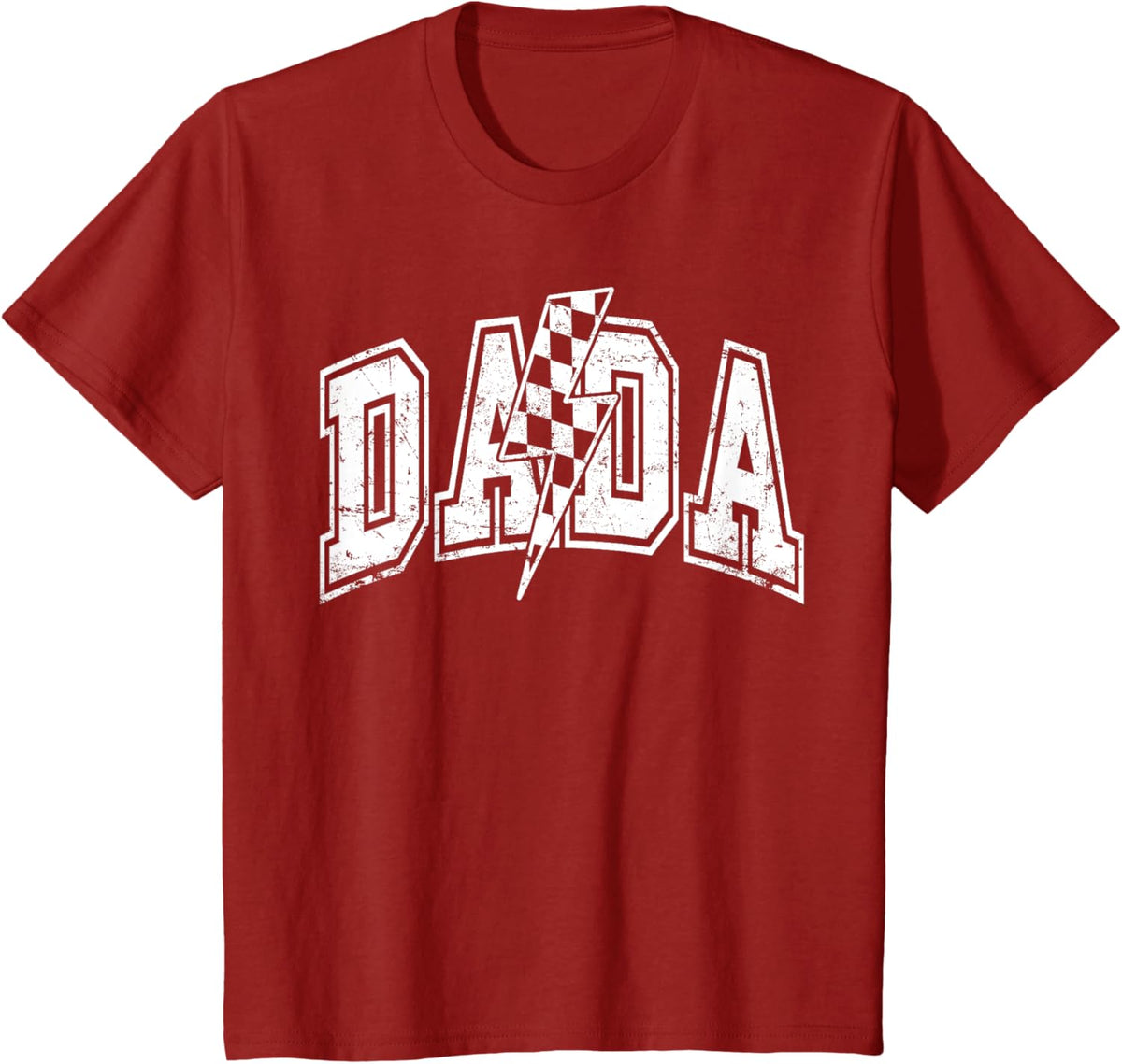 Dada Lightning Bolt Checkered Varsity Dad Men Father&#39;s Day