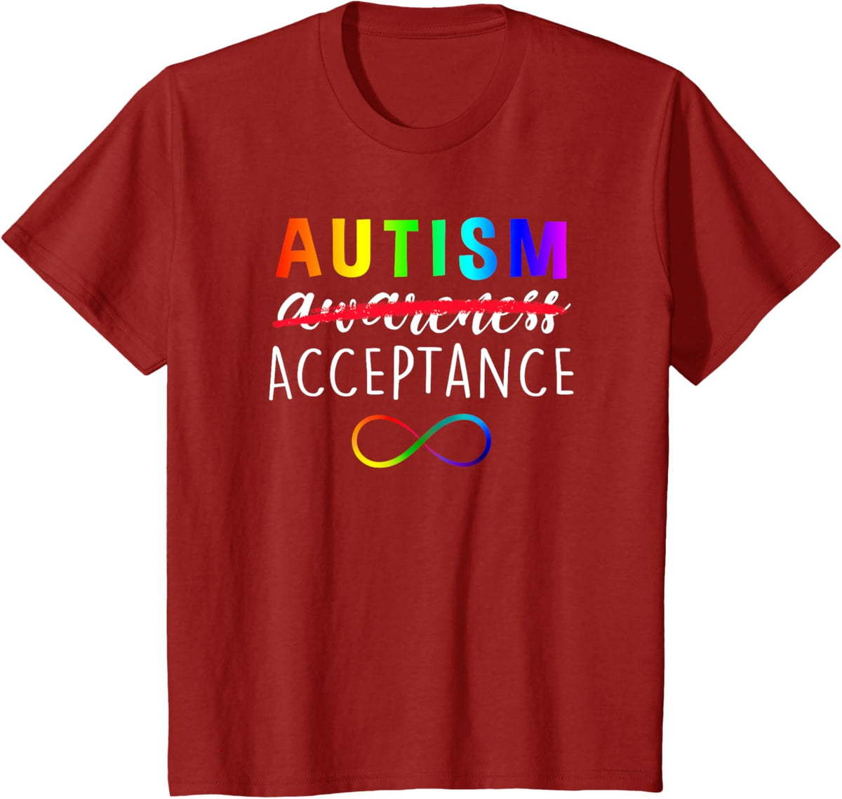 Autism - Red Instead - Acceptance Not Awareness