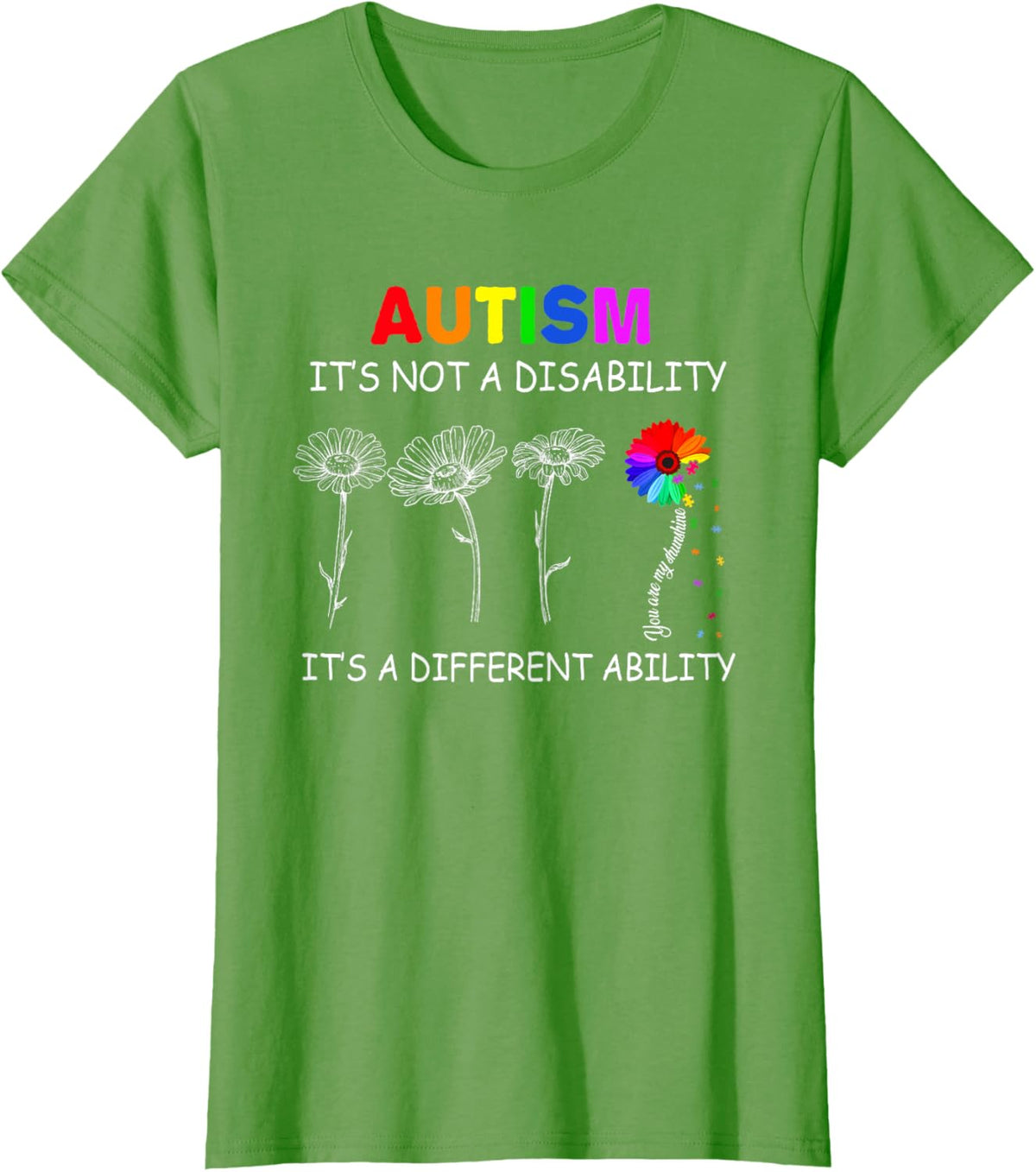 Not a disability its a different ability - Autism Awareness T-Shirt, Black