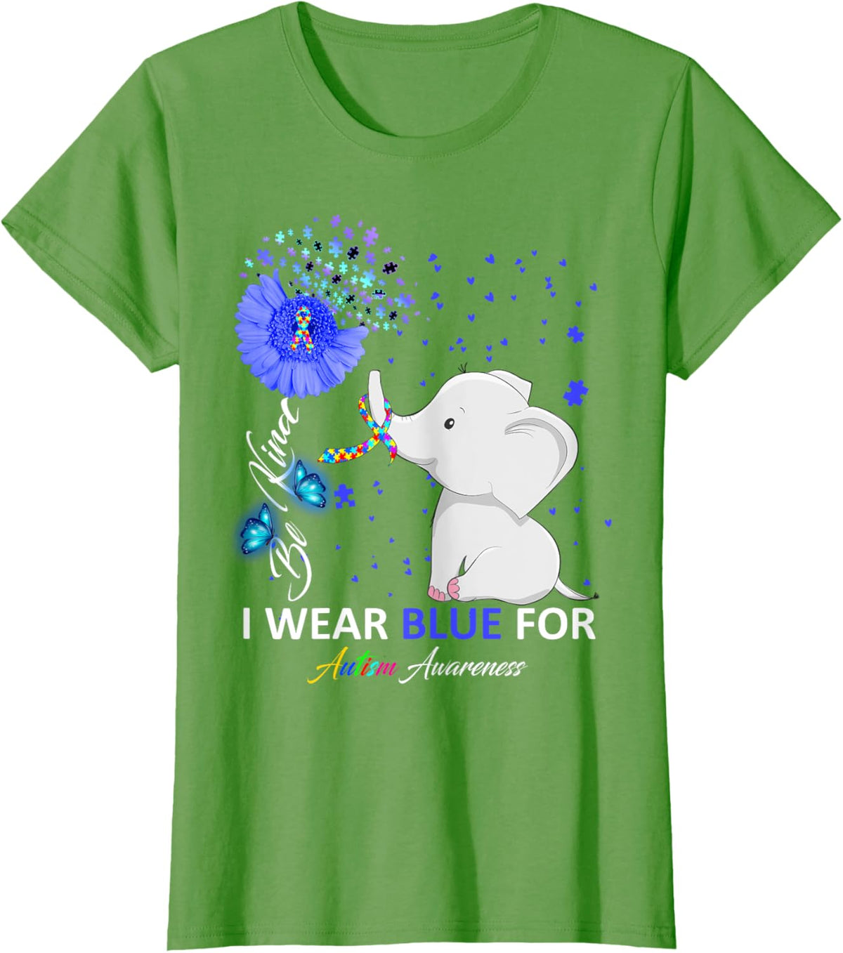 I Wear Blue Autism Awareness - Elephant Autism Awareness