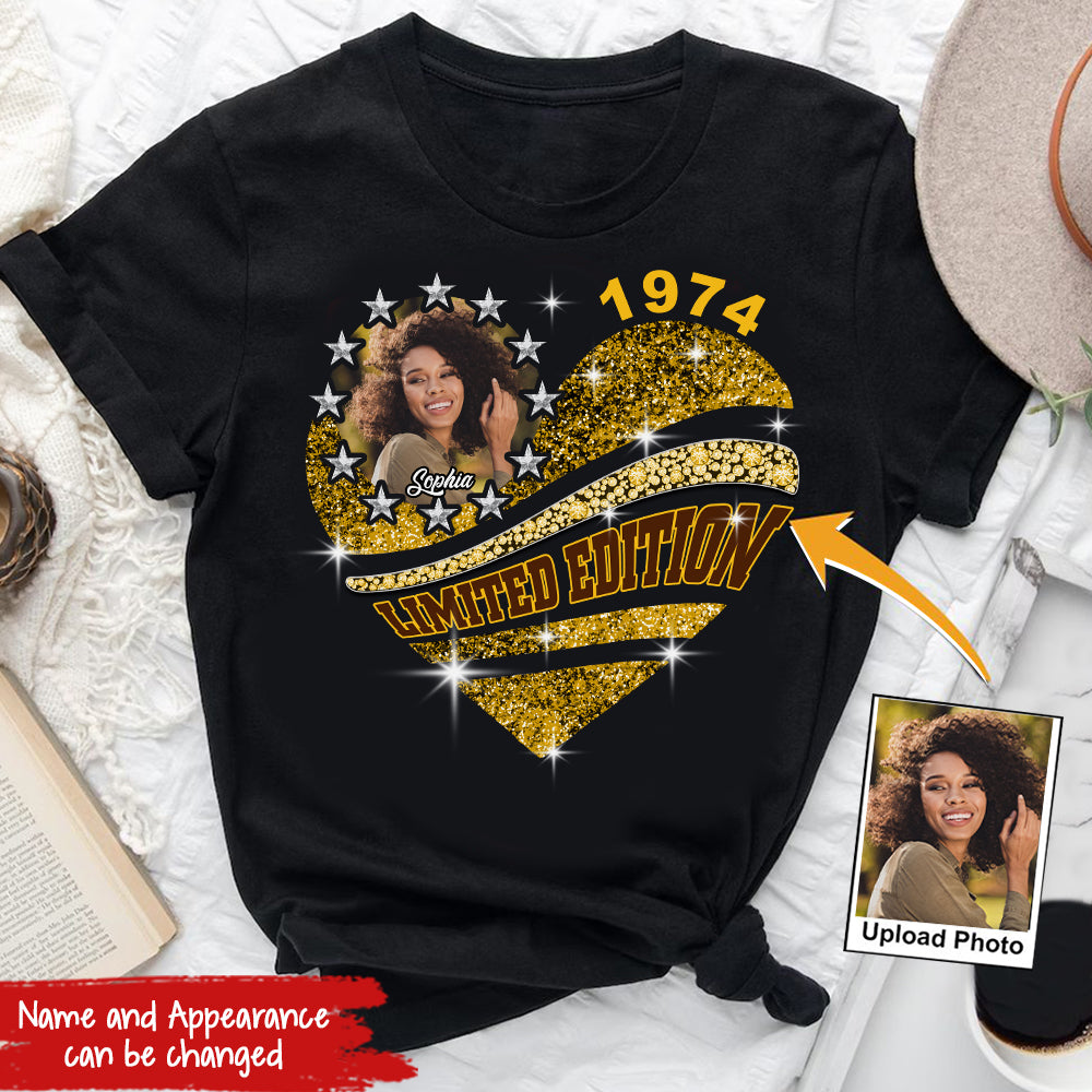 Custom Face Photo 50&#39;s Birthday Shirt, 1974 Shirt, 50th Birthday Unique T Shirt For Woman, Custom Birthday Shirt, Her Gifts For 50 Years Old, Custom Picture Tee, Personalized Birthday Shirt-YPT-HCT