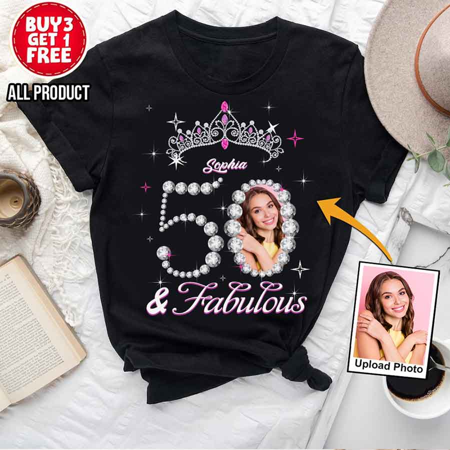 50th Birthday Shirts, Custom Birthday Shirts, Turning 50 Shirt, Gifts For Women Turning 50, 50 And Fabulous Shirt, 50th Birthday Shirts For Her-YPT-HCT