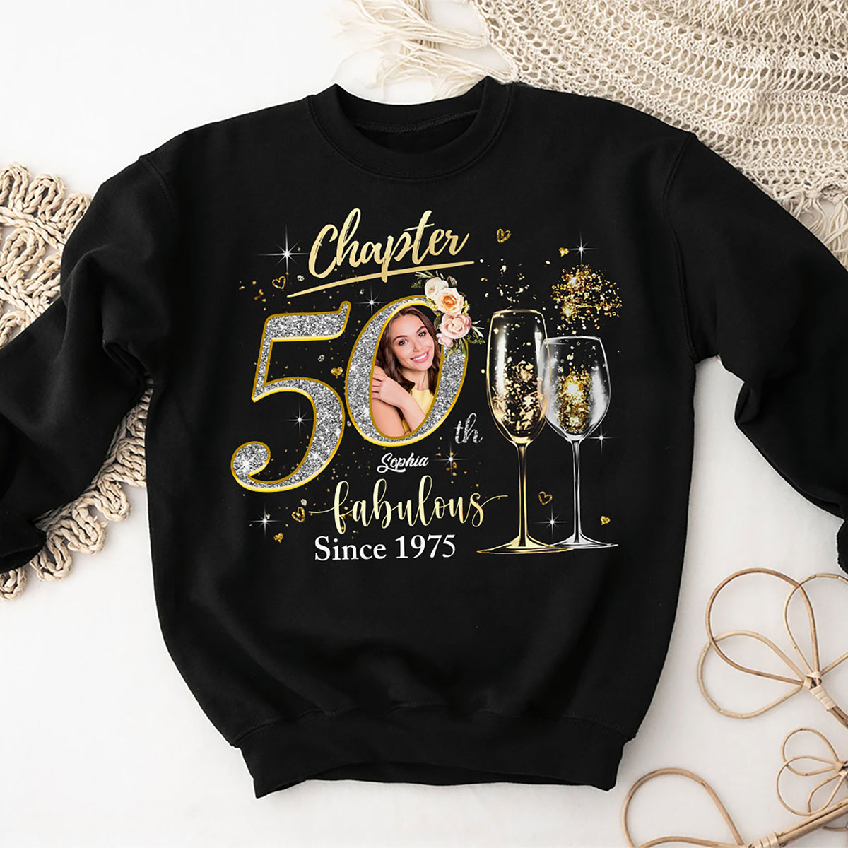 Chapter 50, Fabulous Since 1975 50th Birthday Unique T Shirt For Woman, Custom Birthday Shirt, Her Gifts For 50 Years Old , Turning 50 Birthday Cotton Shirt-YPT-HMT