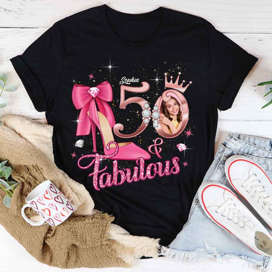 50th Birthday Shirts, Custom Birthday Shirts, Turning 50 Shirt, Gifts For Women Turning 50, 50 And Fabulous Shirt, 50th Birthday Shirts For Her-YPT-HCT