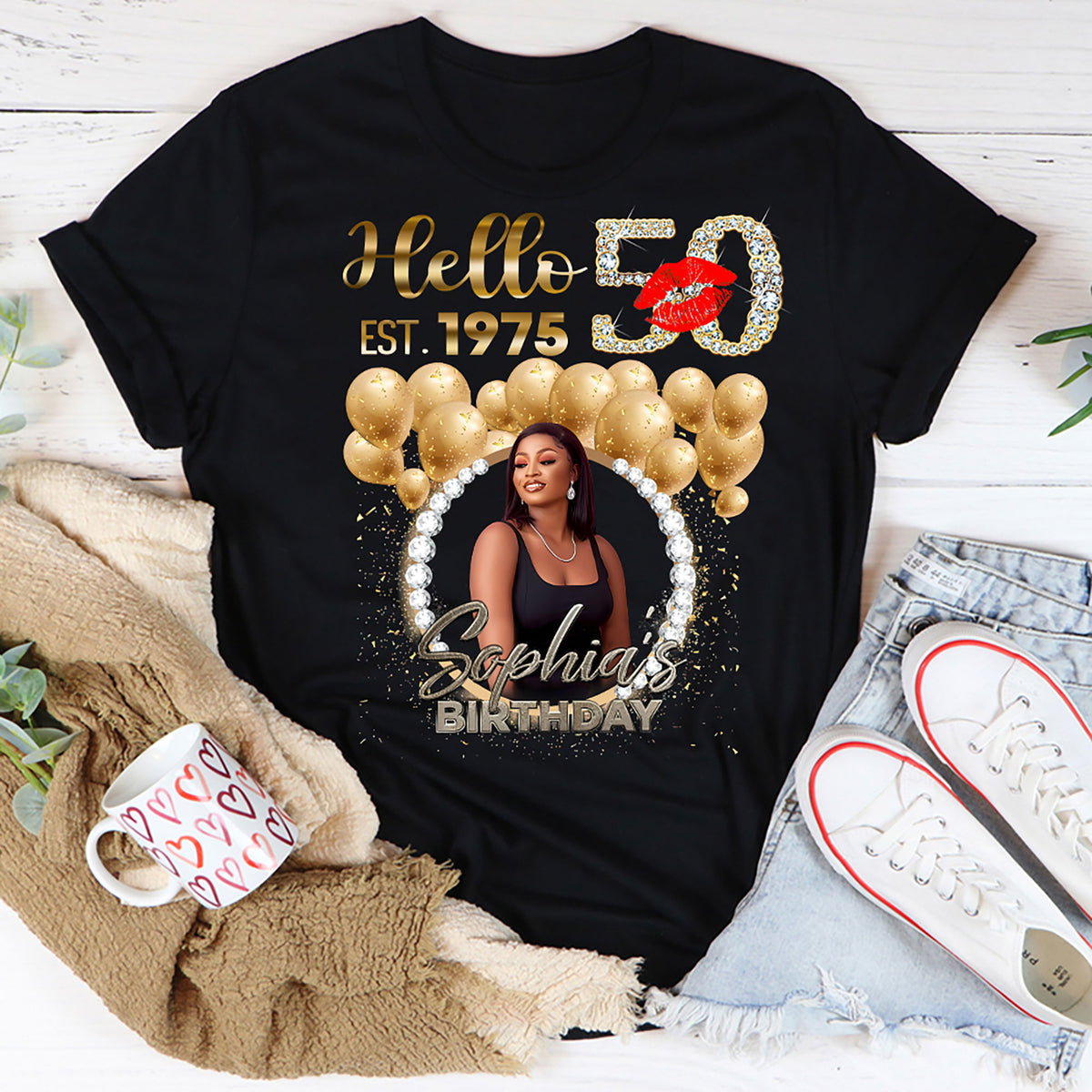 50th Birthday Shirts, Custom Birthday Shirts, Turning 50 Shirt, Gifts For Women Turning 50, 50 And Fabulous Shirt, 1975 Shirt, 50th Birthday Shirts For Her-YPT-HMT