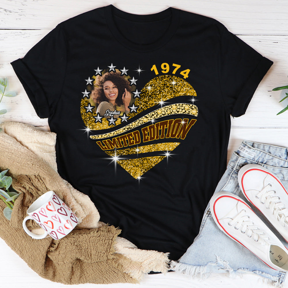 Custom Face Photo 50&#39;s Birthday Shirt, 1974 Shirt, 50th Birthday Unique T Shirt For Woman, Custom Birthday Shirt, Her Gifts For 50 Years Old, Custom Picture Tee, Personalized Birthday Shirt-YPT-HCT