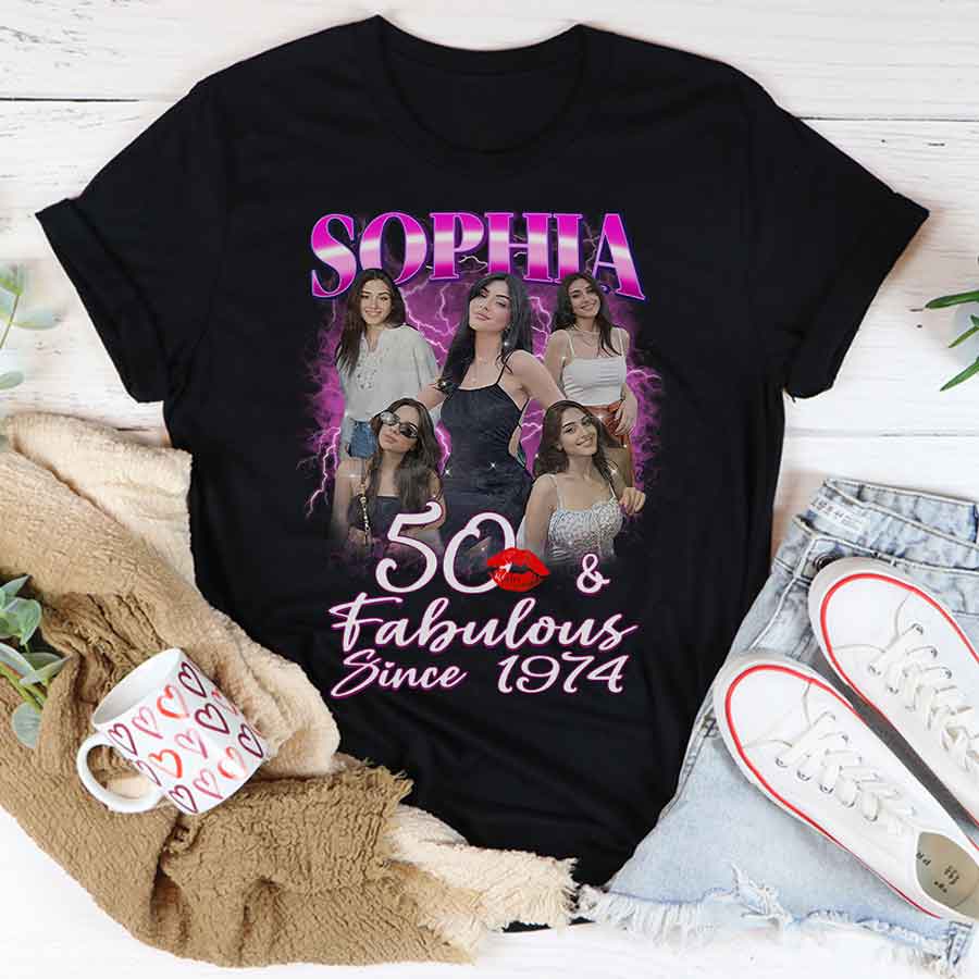 50th Birthday Shirts, Custom Birthday Shirts, Turning 50 Shirt, Gifts For Women Turning 50, 50 And Fabulous Shirt, 1974 Shirt, 50th Birthday Shirts For Her-YPT-HCT