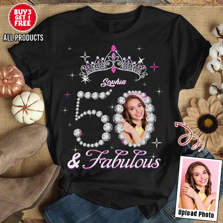 50th Birthday Shirts, Custom Birthday Shirts, Turning 50 Shirt, Gifts For Women Turning 50, 50 And Fabulous Shirt, 50th Birthday Shirts For Her-YPT-HCT