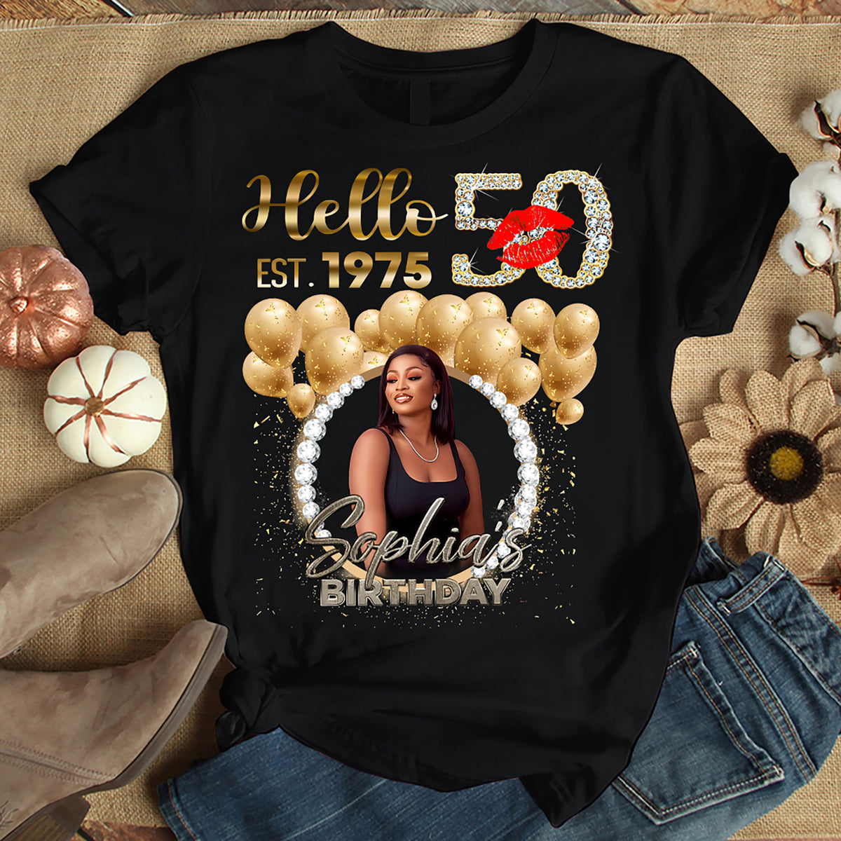 50th Birthday Shirts, Custom Birthday Shirts, Turning 50 Shirt, Gifts For Women Turning 50, 50 And Fabulous Shirt, 1975 Shirt, 50th Birthday Shirts For Her-YPT-HMT