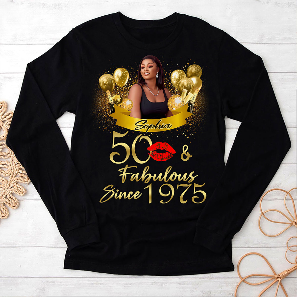 50th Birthday Shirts, Custom Birthday Shirts, Turning 50 Shirt, Gifts For Women Turning 50, 50 And Fabulous Shirt, 1975 Shirt, 50th Birthday Shirts For Her-YPT-HMT