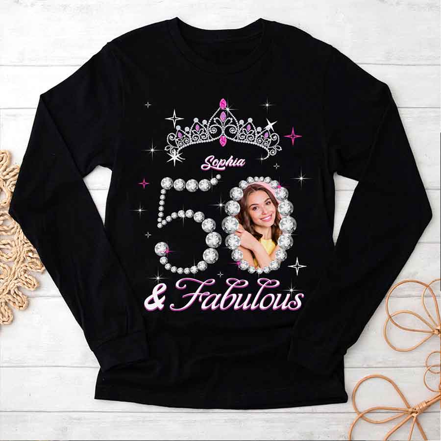 50th Birthday Shirts, Custom Birthday Shirts, Turning 50 Shirt, Gifts For Women Turning 50, 50 And Fabulous Shirt, 50th Birthday Shirts For Her-YPT-HCT