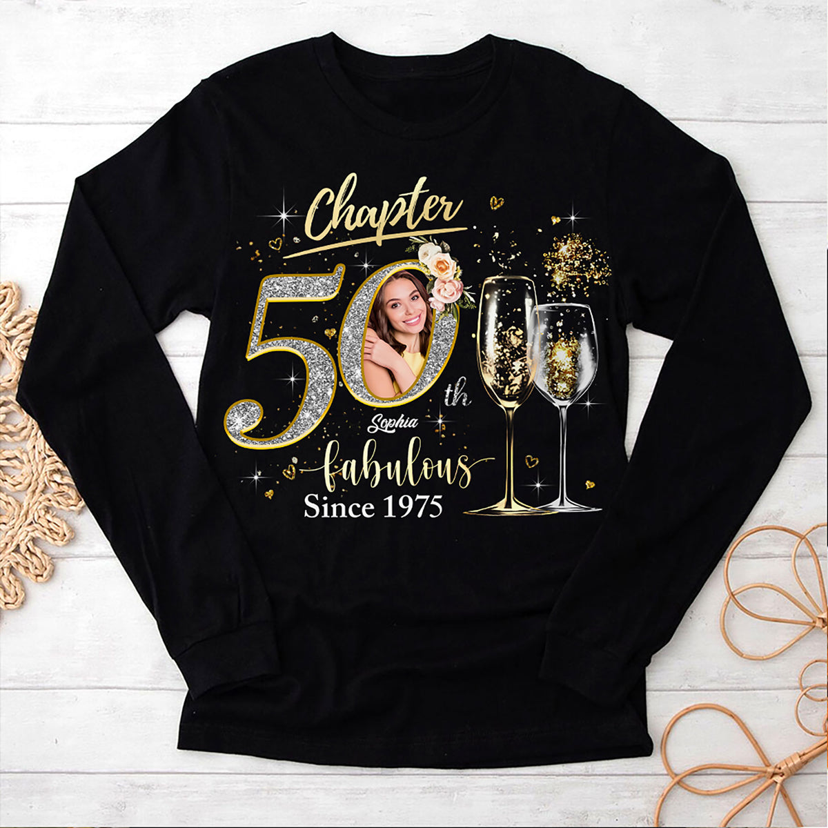 Chapter 50, Fabulous Since 1975 50th Birthday Unique T Shirt For Woman, Custom Birthday Shirt, Her Gifts For 50 Years Old , Turning 50 Birthday Cotton Shirt-YPT-HMT