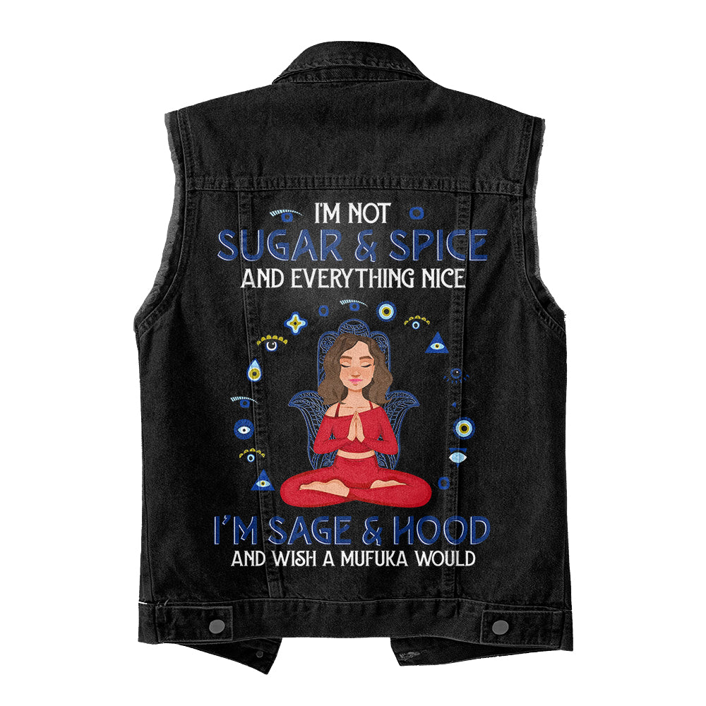 Premium Log Denim Vest - Gift For Women,  Denim Vest  Yoga,  Yoga Lover