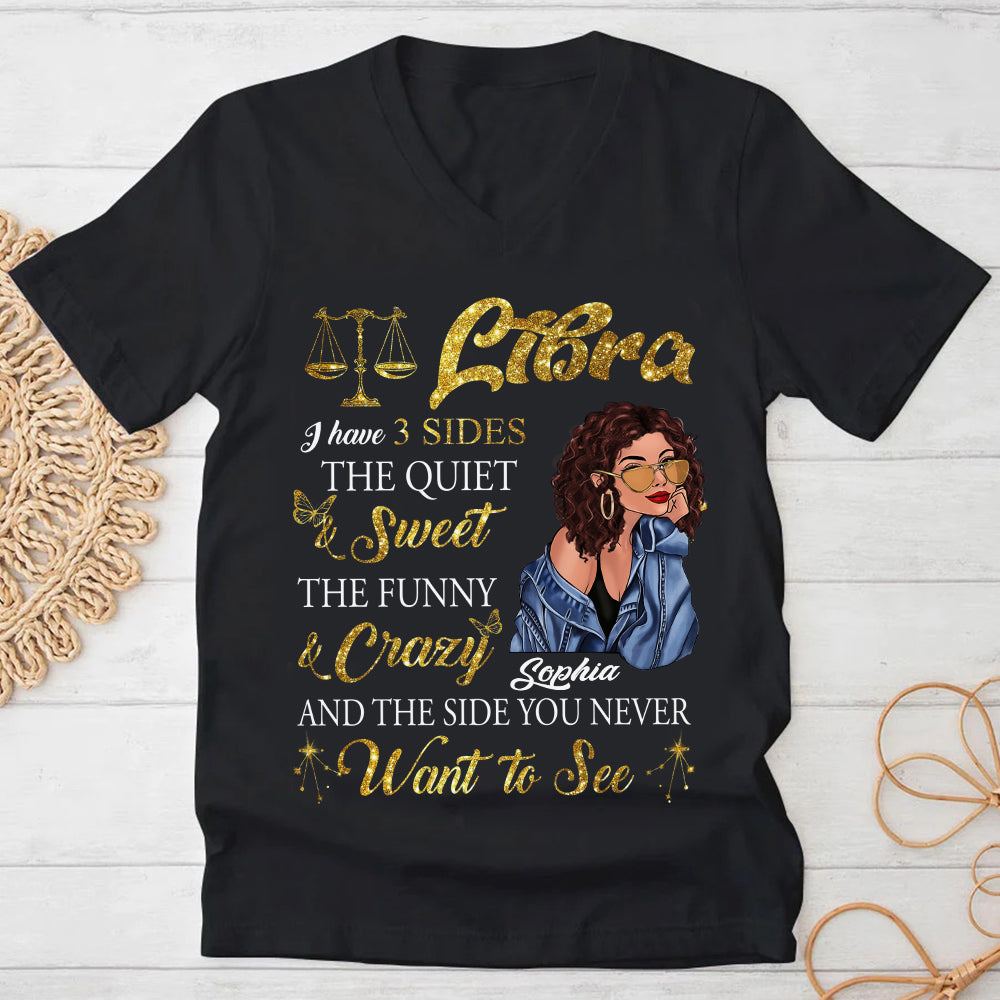 Personalized Libra Zodiac t shirt, Libra Birthday shirt, Libra t shirts for ladies, Libra queen t shirt, Libra Queen Birthday shirt-YPT-HCT