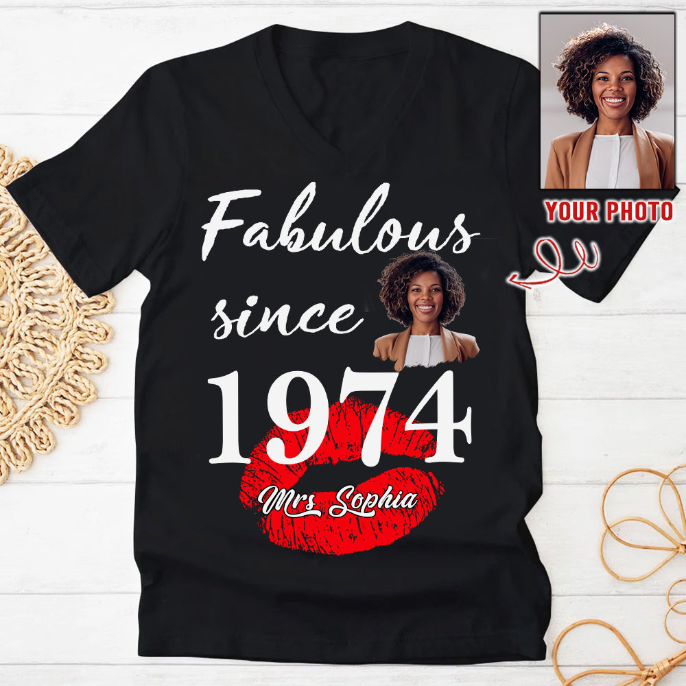 50th Birthday Shirts For Her, Personalised 50th Birthday Gifts, 1974 T Shirt, 50 And Fabulous Shirt, 50th Birthday Shirt Ideas, Gift Ideas 50th Birthday Woman - HCT