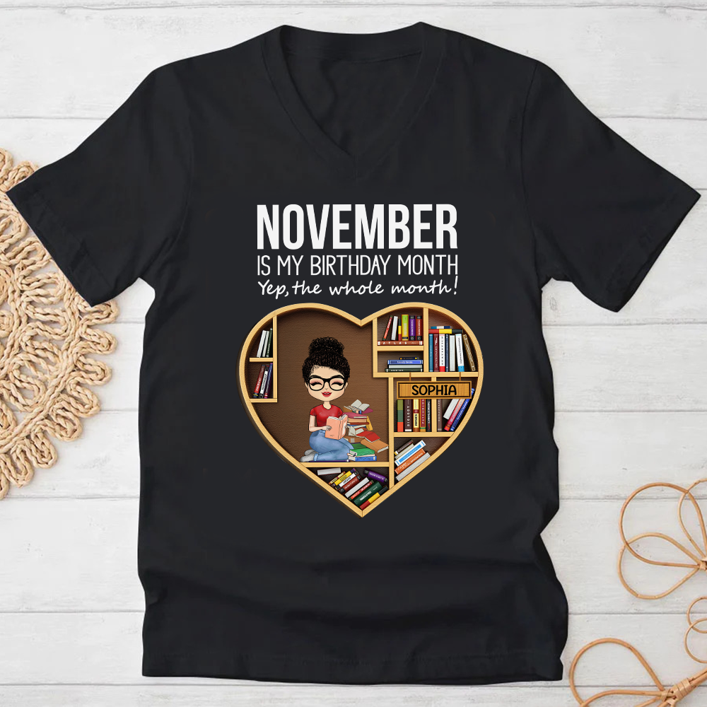 November Birthday Shirt, Custom Birthday Shirt, Queens Are Born In November, Who loves Book