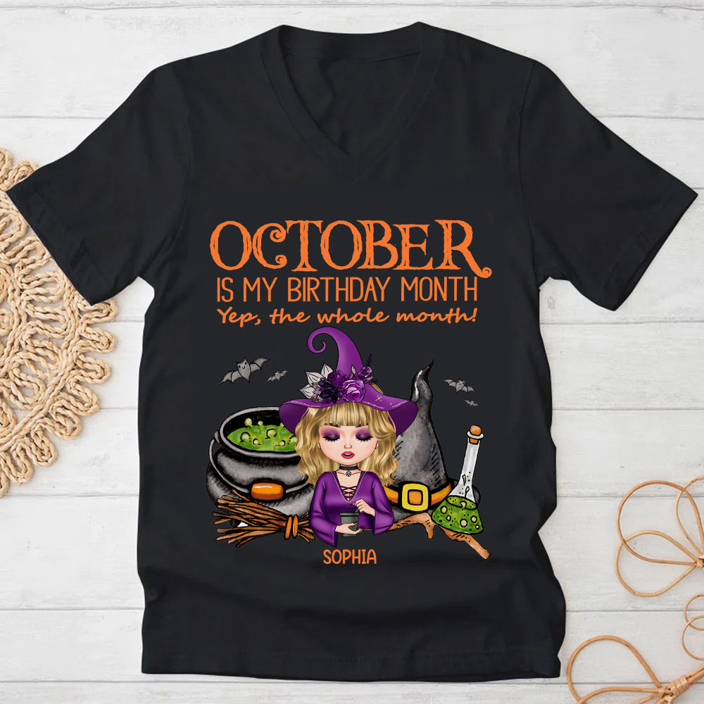 Personalized October Birthday Shirt, Custom Birthday Shirt, Queens was Born In October, October Birthday Shirts For Woman, October Birthday Gifts-YPT-HCT