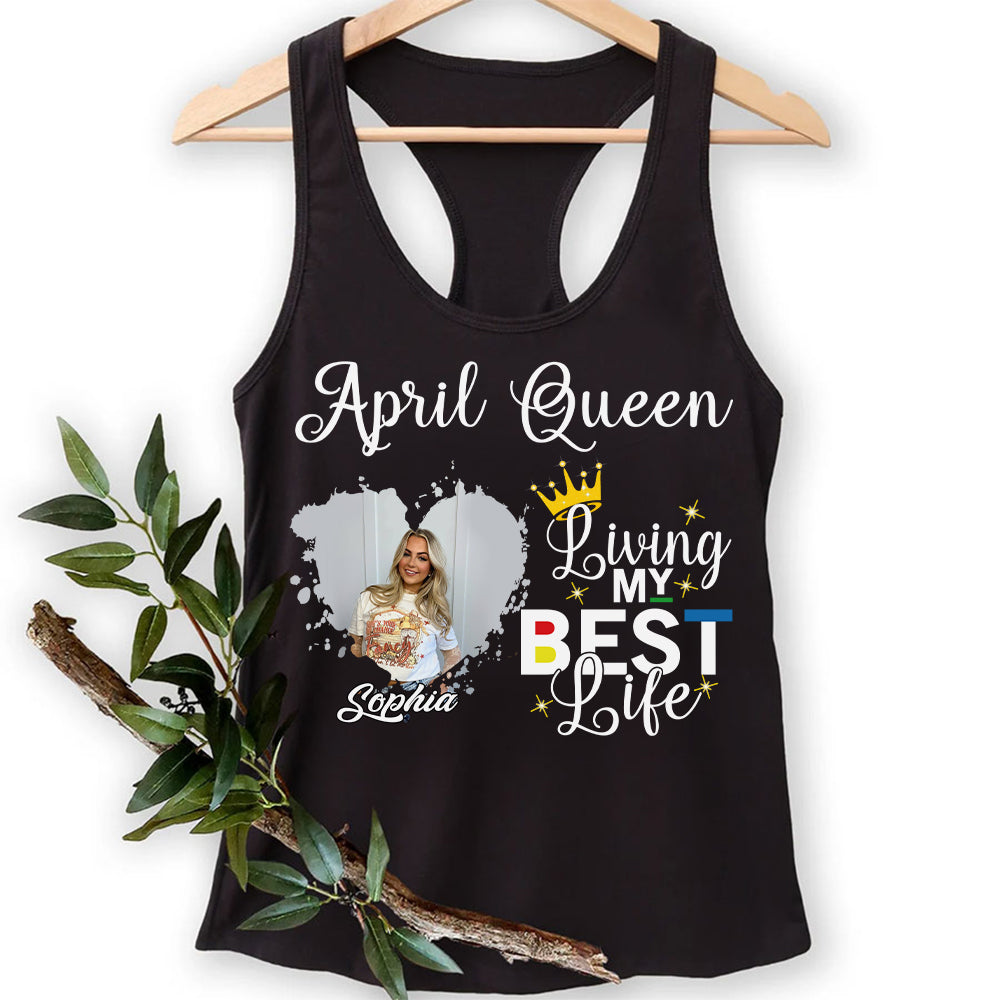 April Birthday Shirt, Custom Birthday Shirt, Queens Born In April, April Birthday Shirts For Woman, April Birthday Gifts, April Is My Birthday Month, Yep The Whole Month-YPT-HCT