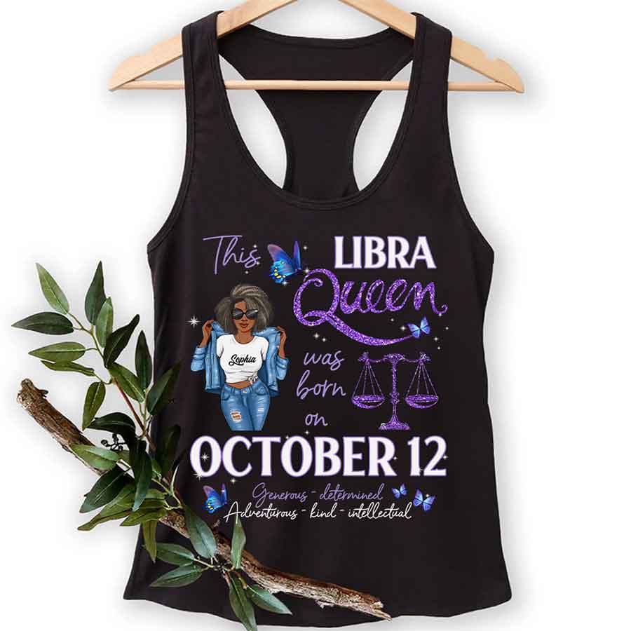 Custom Birthday Shirt, Libra Zodiac T Shirt, Libra Birthday Shirt, Libra T Shirts For Ladies, Libra Queen T Shirt, Libra Queen Birthday Shirt-YPT-HCT