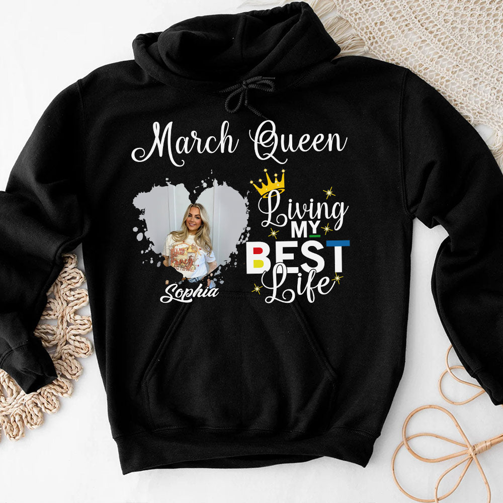 March Birthday Shirt, Custom Birthday Shirt, Queens Born In March, March Birthday Shirts For Woman, March Birthday Gifts, March Is My Birthday Month, Yep The Whole Month-YPT-HCT