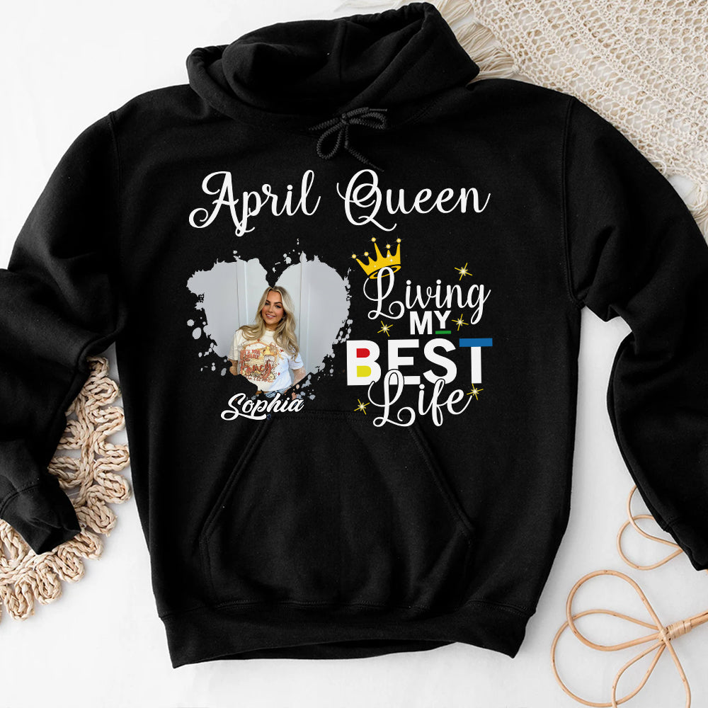April Birthday Shirt, Custom Birthday Shirt, Queens Born In April, April Birthday Shirts For Woman, April Birthday Gifts, April Is My Birthday Month, Yep The Whole Month-YPT-HCT