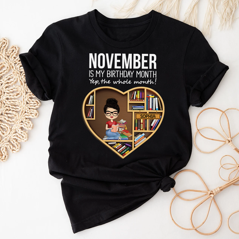 November Birthday Shirt, Custom Birthday Shirt, Queens Are Born In November, Who loves Book