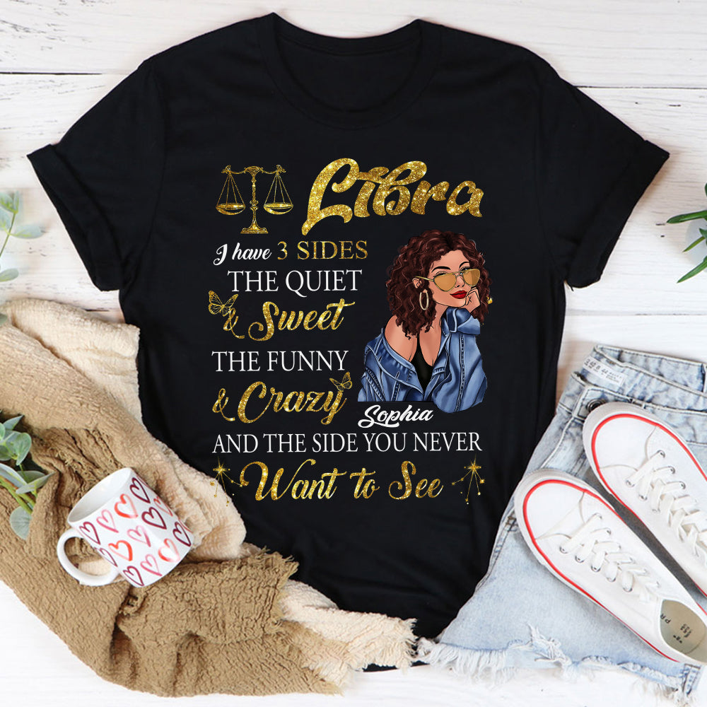 Personalized Libra Zodiac t shirt, Libra Birthday shirt, Libra t shirts for ladies, Libra queen t shirt, Libra Queen Birthday shirt-YPT-HCT