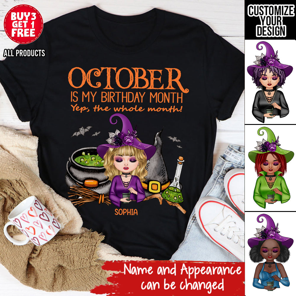Personalized October Birthday Shirt, Custom Birthday Shirt, Queens was Born In October, October Birthday Shirts For Woman, October Birthday Gifts-YPT-HCT