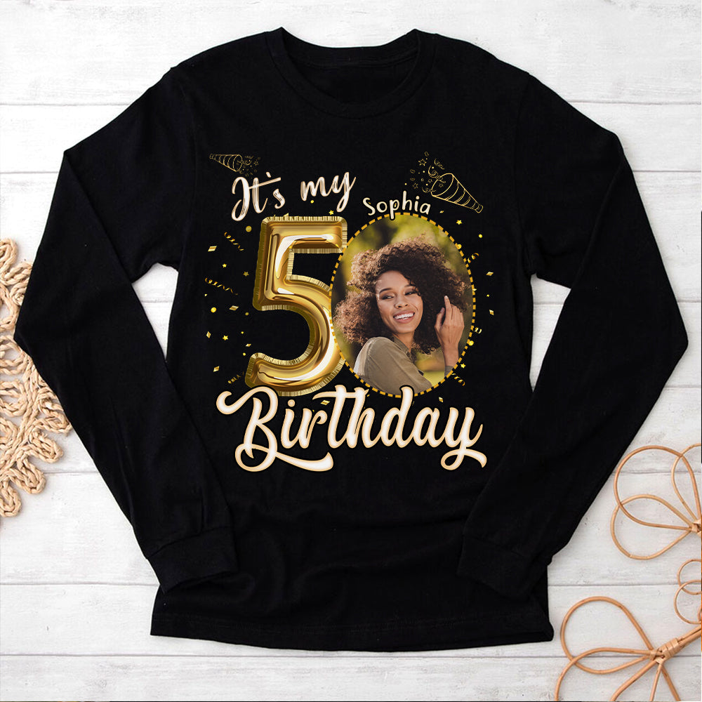 Custom Face Photo 50&#39;s Birthday Shirt, 50th Birthday Unique T Shirt For Woman, Custom Birthday Shirt, Her Gifts For 50 Years Old , Turning 50 Birthday Cotton Shirt-YPT-HCT