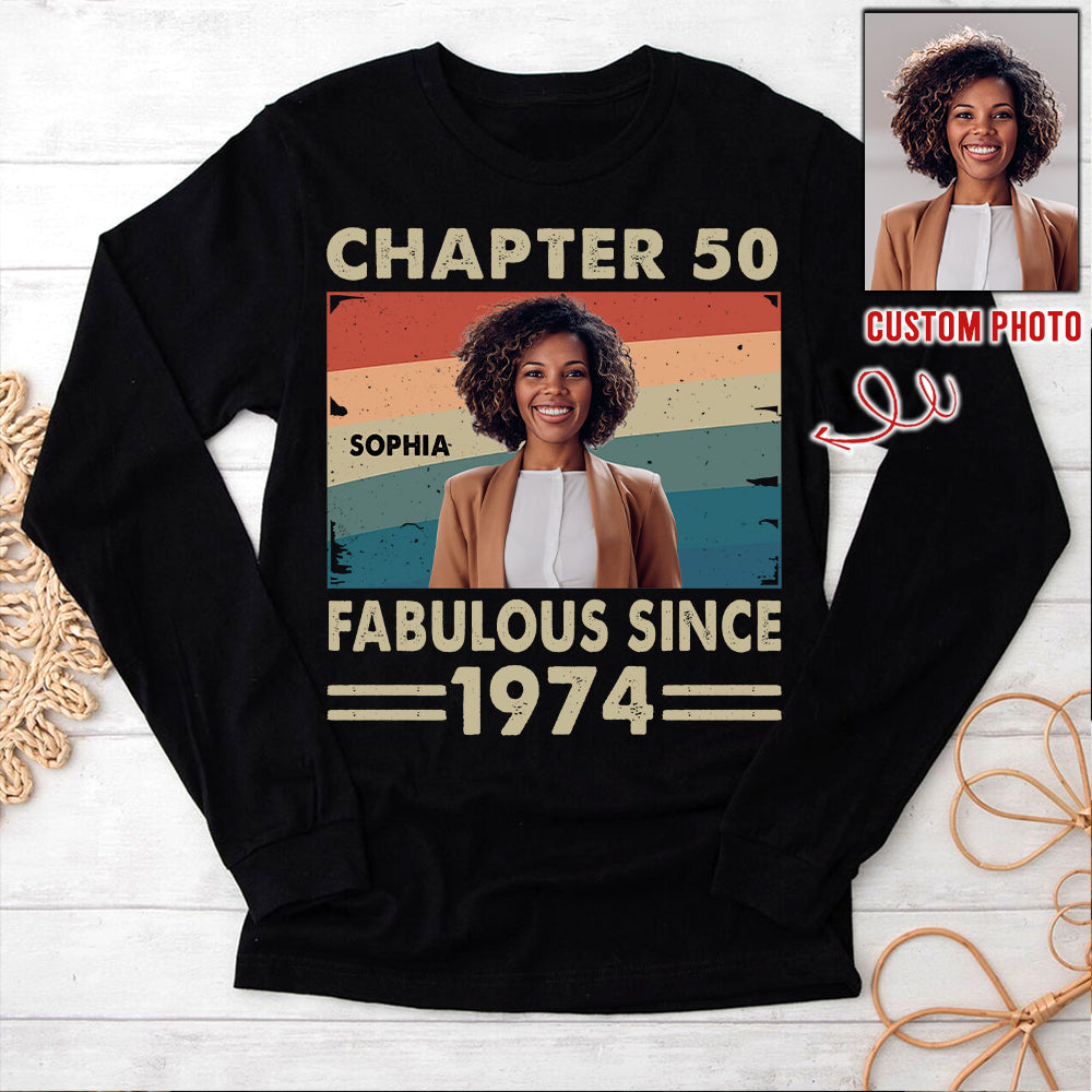 Chapter 50, Fabulous Since 1974 50th Birthday Unique T Shirt For Woman, Her Gifts For 50 Years Old , Turning 50 Birthday Cotton Shirt - HCT